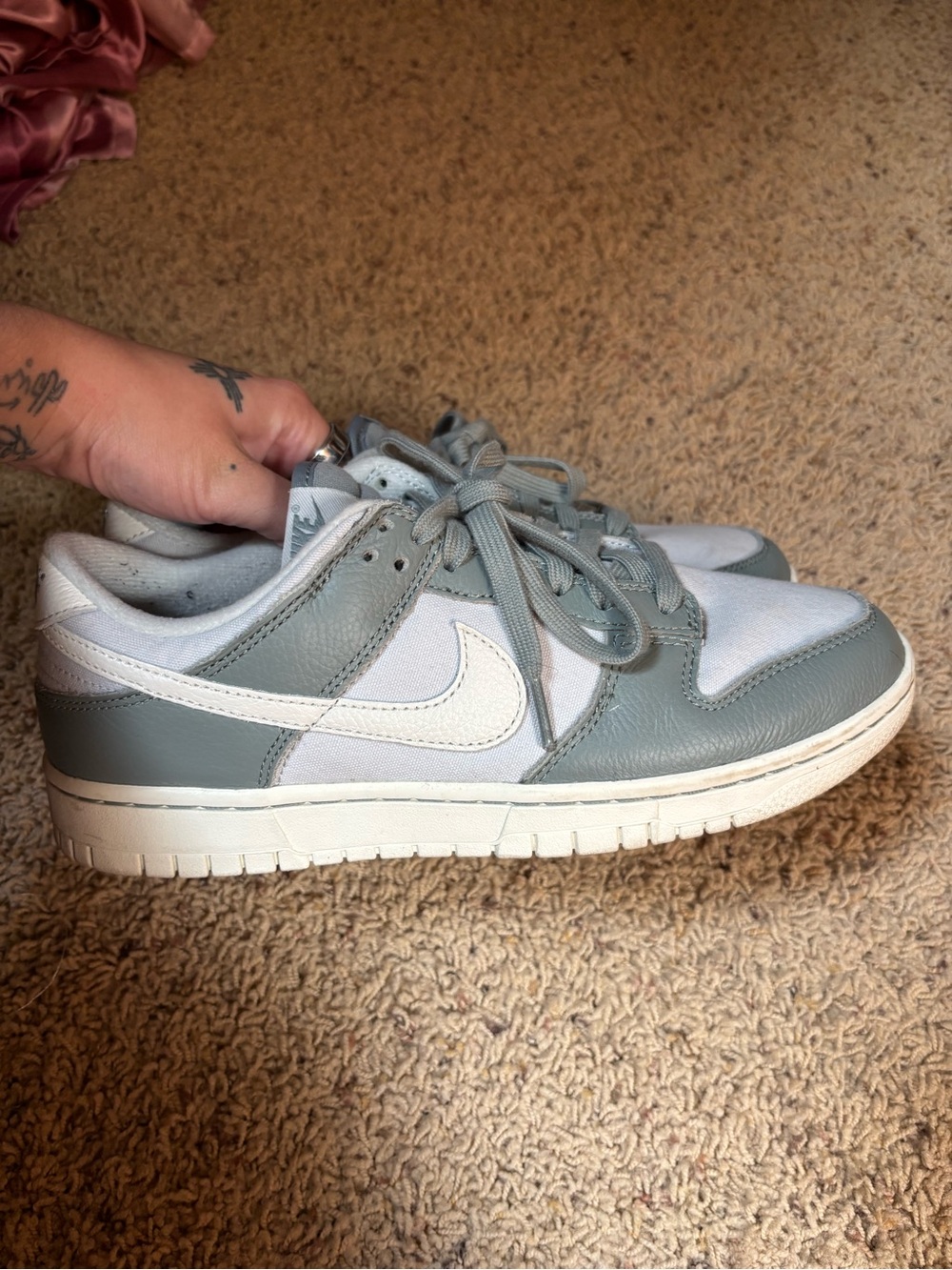 Nike Women’s Low-Top Sneakers in Gray and White